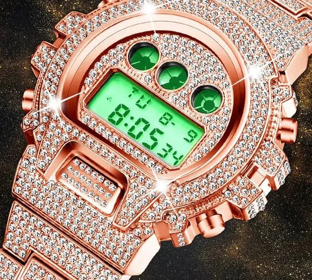 Digital Diamond Quartz Wristwatches