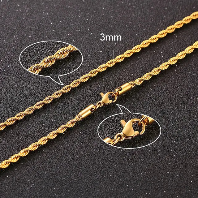 Twisted Rope Figaro Necklaces