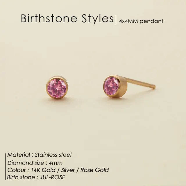 Fashion 12 Colors Crystal Stud Earrings