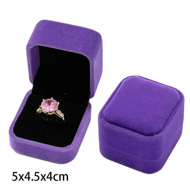 Engagement Velvet Earring Ring Packaging Box