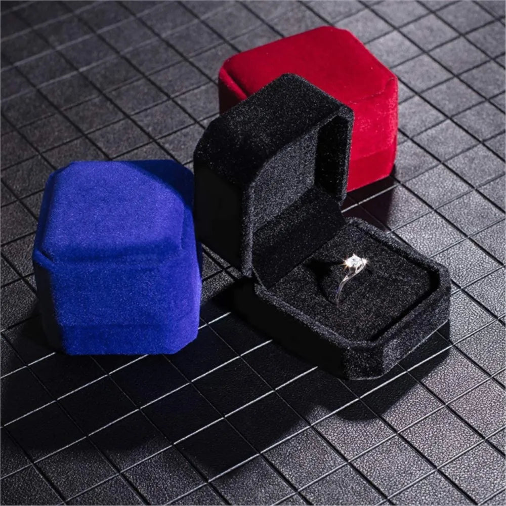 Engagement Velvet Earring Ring Packaging Box