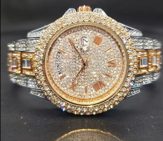 Men's Calendar Quartz  Diamond Watch