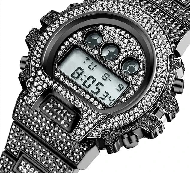 Digital Diamond Quartz Wristwatches