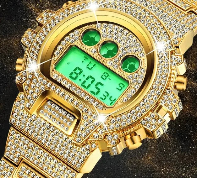 Digital Diamond Quartz Wristwatches