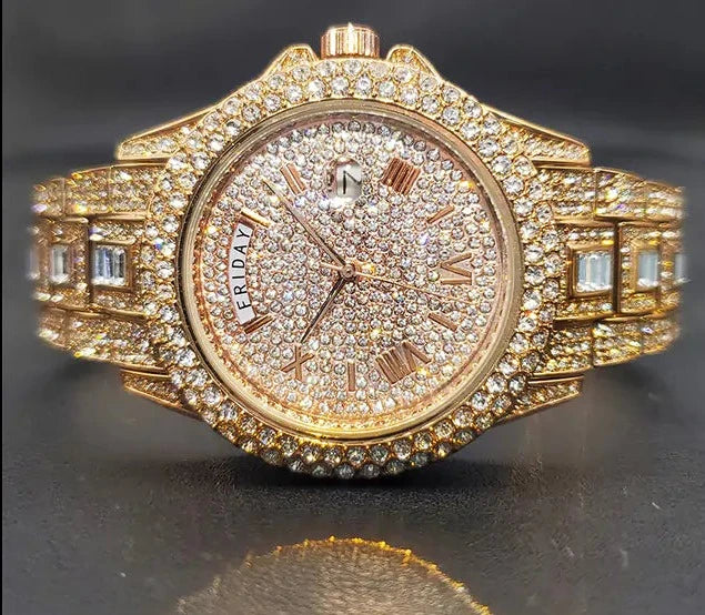 Men's Calendar Quartz  Diamond Watch