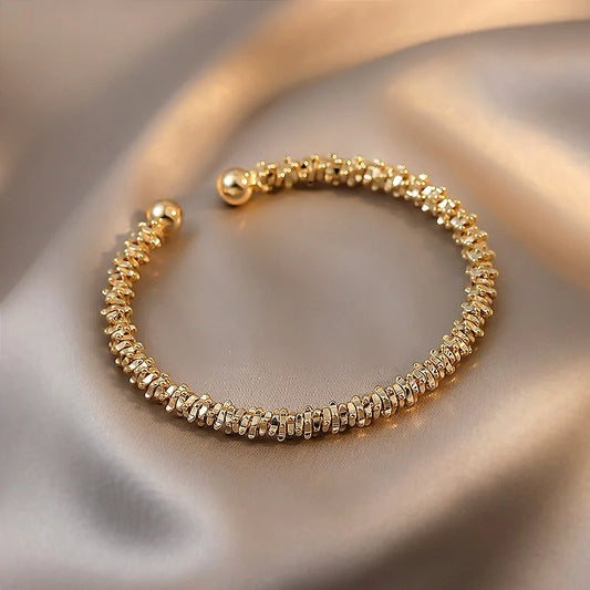 Gold Metal Open Bracelet