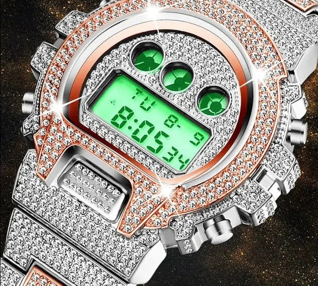 Digital Diamond Quartz Wristwatches