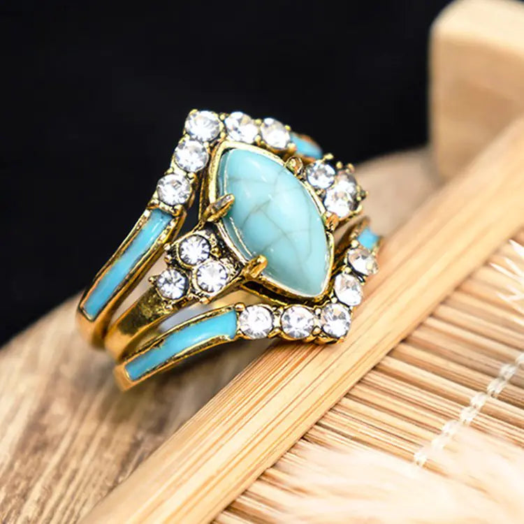 Achieving Dreams Turquoise Ring Set