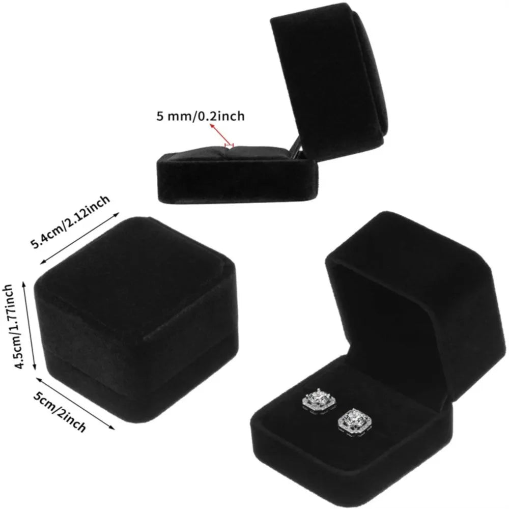 Engagement Velvet Earring Ring Packaging Box