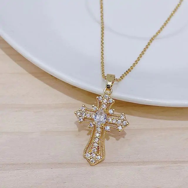 Luxury Zircon Cross Necklace