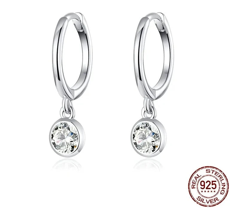 Bamoer 925 Sterling Silver Waterdrop Hoop Earrings (SCE830)