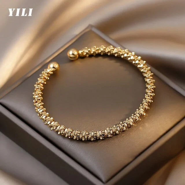 Gold Metal Open Bracelet