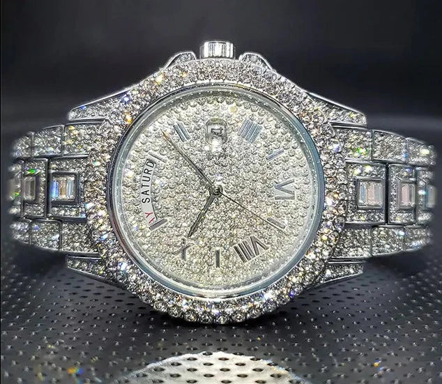 Men's Calendar Quartz  Diamond Watch