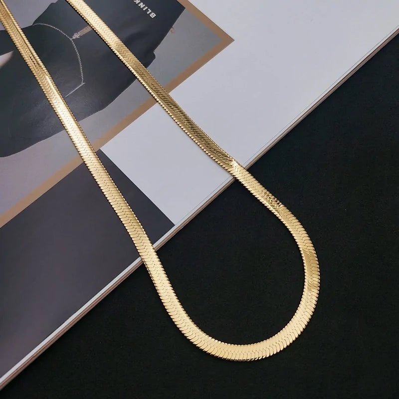 24K Gold Blade Snakebone Necklace