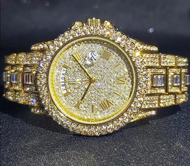 Men's Calendar Quartz  Diamond Watch