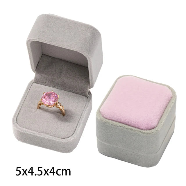 Engagement Velvet Earring Ring Packaging Box