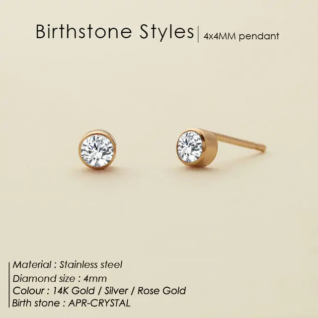 Fashion 12 Colors Crystal Stud Earrings