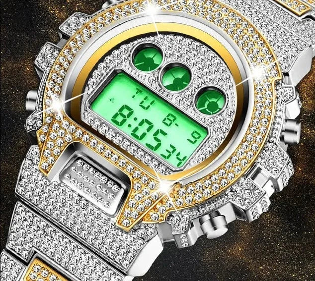 Digital Diamond Quartz Wristwatches