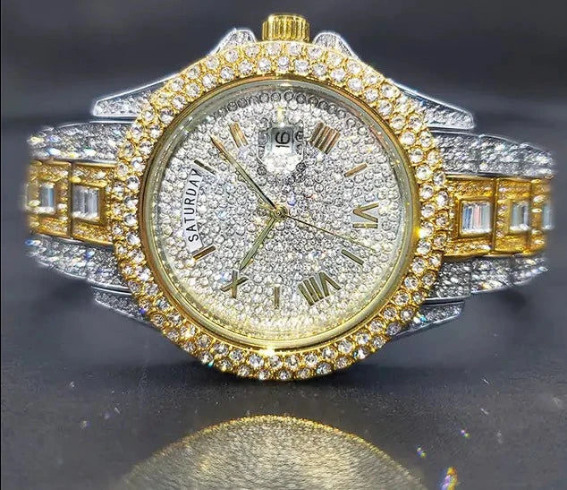 Men's Calendar Quartz  Diamond Watch