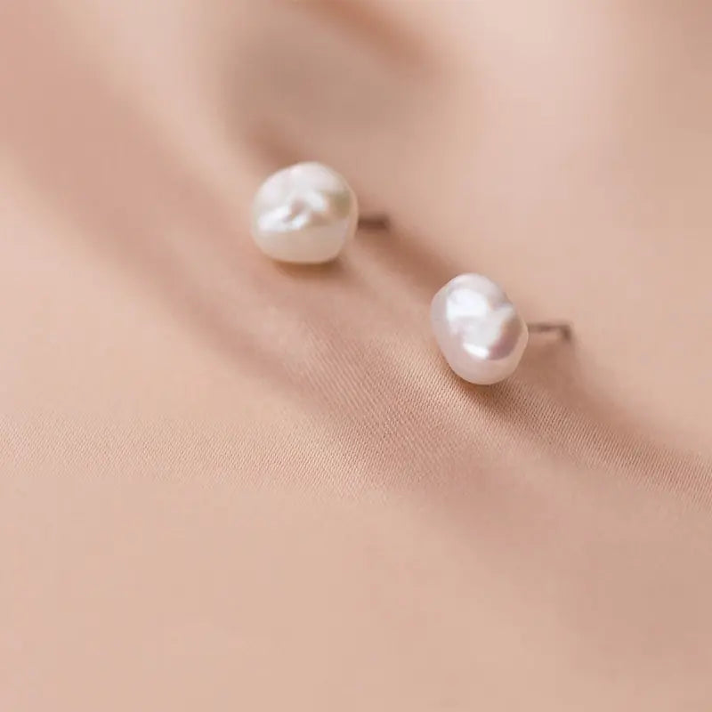 Baroque Pearl Stud Earrings