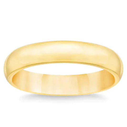 Alianza de boda unisex de oro macizo de 14 quilates de 4 mm
