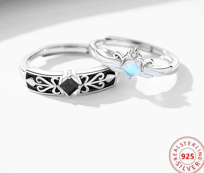 Knight Guardian Princess Crown Couple Rings