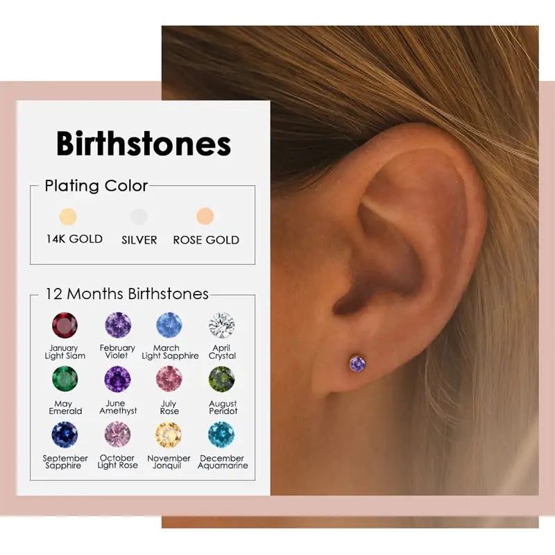 Fashion 12 Colors Crystal Stud Earrings