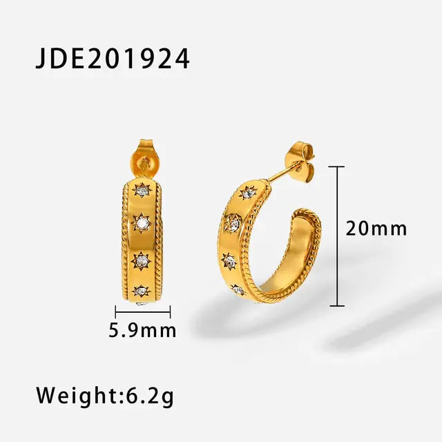 18K Gold Plated Hoop Earrings