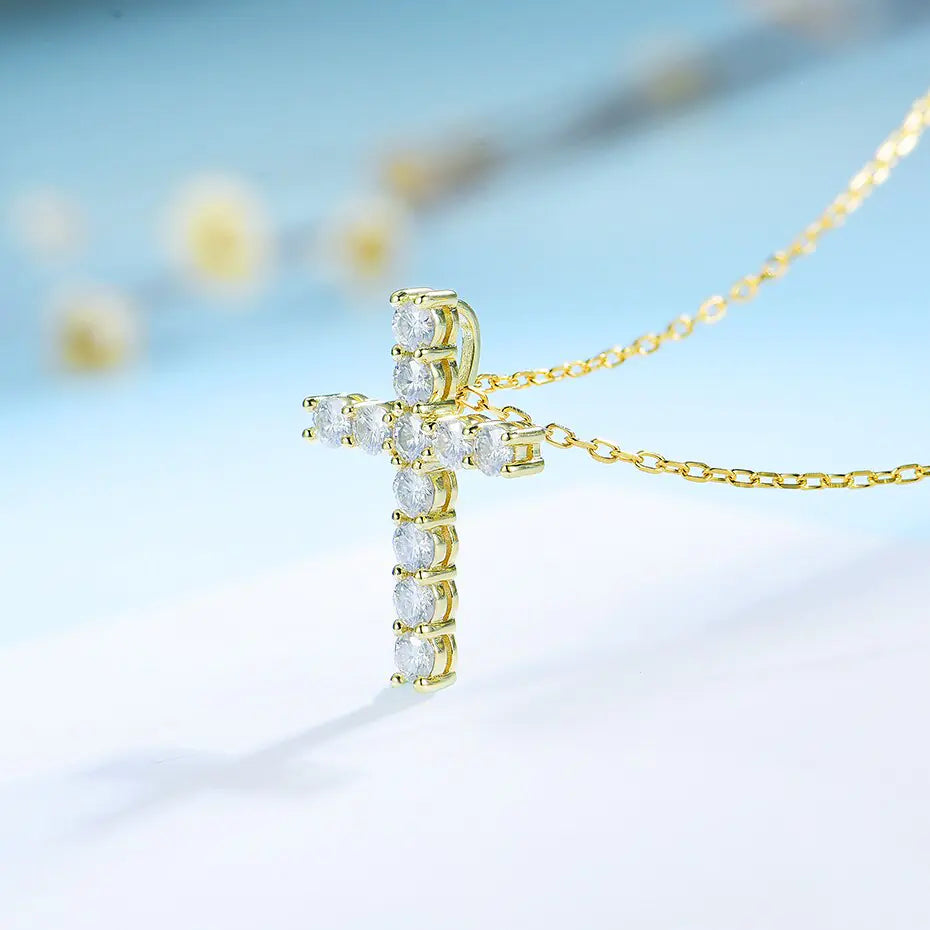 Moissanite Cross Pendants For Women