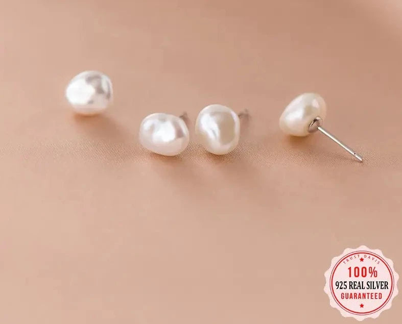 Baroque Pearl Stud Earrings