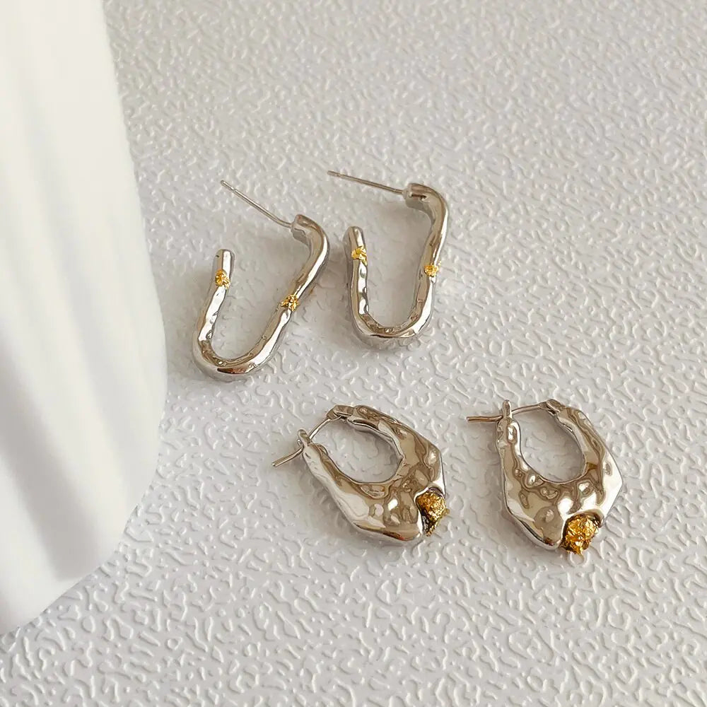 Geometric U-Shaped Stud Earrings