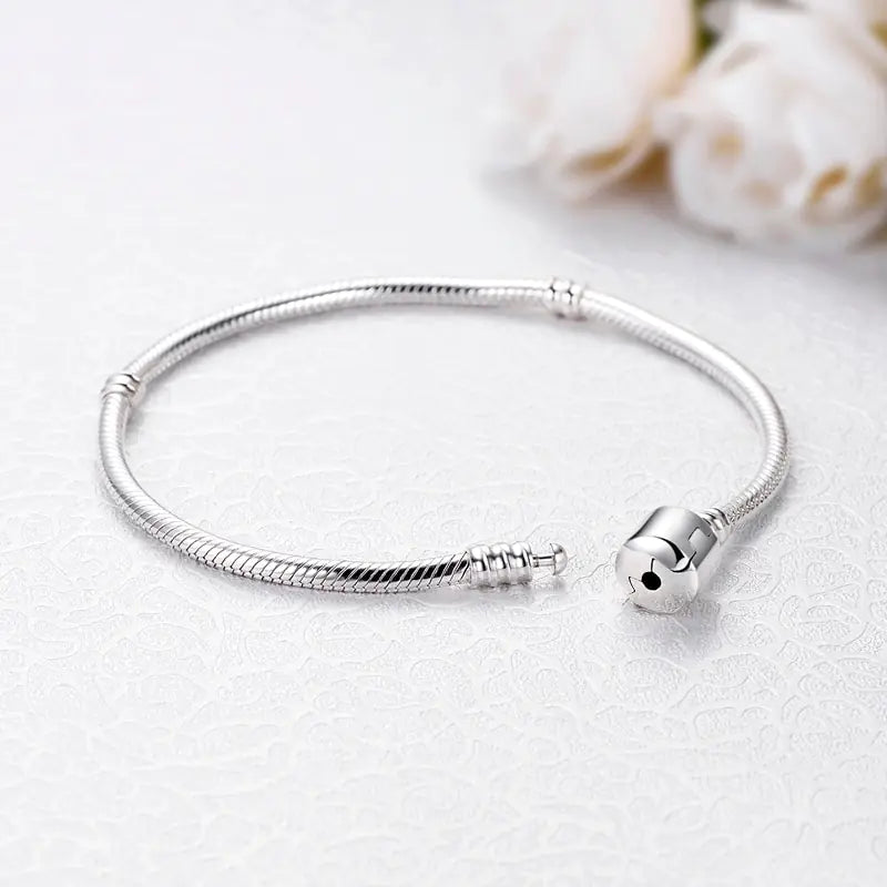 925 Sterling Silver Charm Bead Bracelet